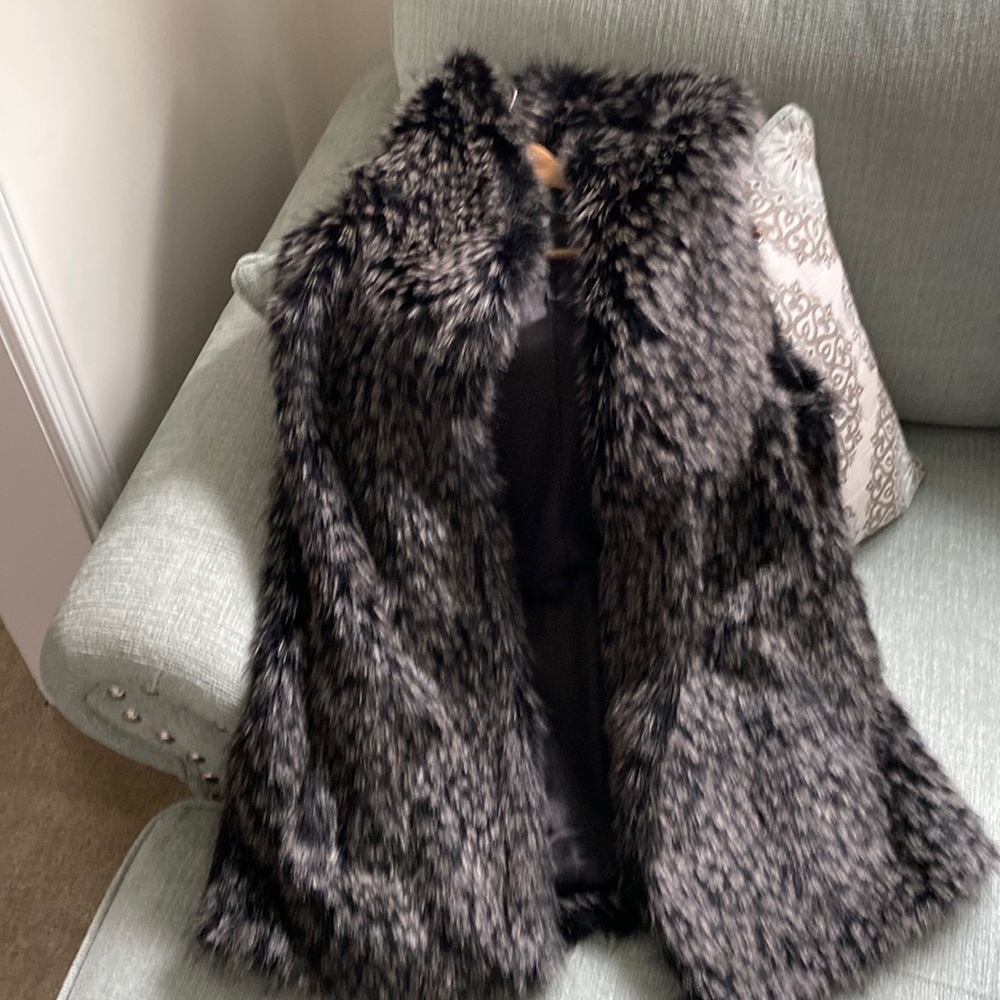 Grey and black faux vest